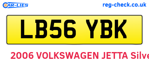 LB56YBK are the vehicle registration plates.