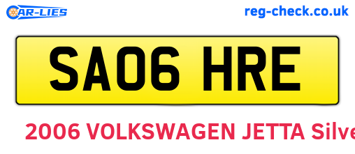 SA06HRE are the vehicle registration plates.