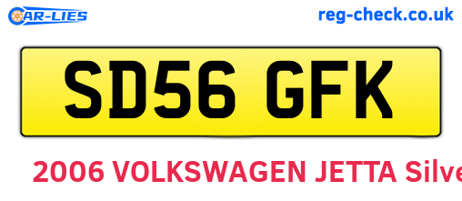 SD56GFK are the vehicle registration plates.