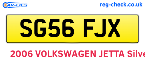 SG56FJX are the vehicle registration plates.