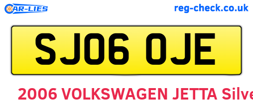 SJ06OJE are the vehicle registration plates.