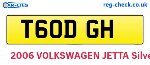 T60DGH are the vehicle registration plates.
