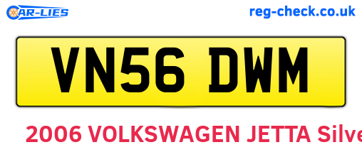 VN56DWM are the vehicle registration plates.