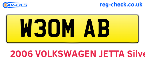 W30MAB are the vehicle registration plates.