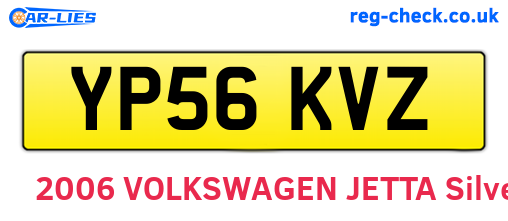 YP56KVZ are the vehicle registration plates.