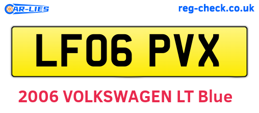 LF06PVX are the vehicle registration plates.