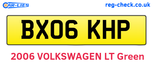 BX06KHP are the vehicle registration plates.