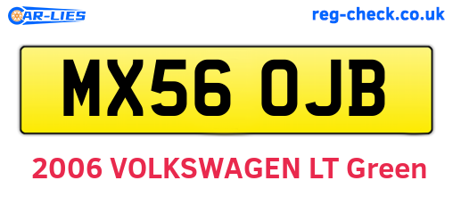 MX56OJB are the vehicle registration plates.