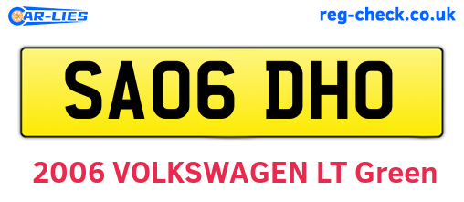 SA06DHO are the vehicle registration plates.