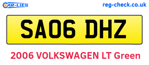 SA06DHZ are the vehicle registration plates.
