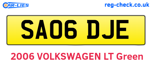 SA06DJE are the vehicle registration plates.