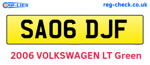 SA06DJF are the vehicle registration plates.