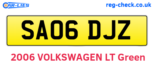 SA06DJZ are the vehicle registration plates.