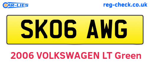 SK06AWG are the vehicle registration plates.