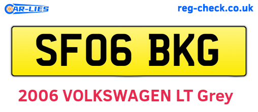 SF06BKG are the vehicle registration plates.