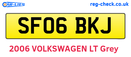 SF06BKJ are the vehicle registration plates.