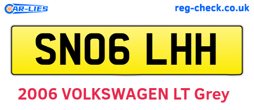 SN06LHH are the vehicle registration plates.