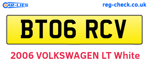 BT06RCV are the vehicle registration plates.