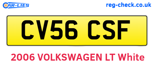 CV56CSF are the vehicle registration plates.