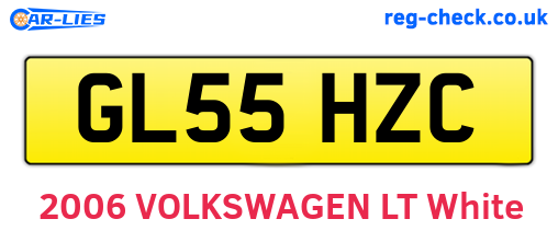 GL55HZC are the vehicle registration plates.