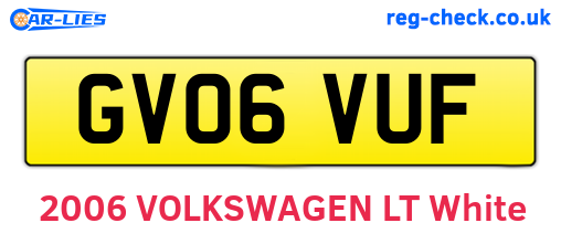 GV06VUF are the vehicle registration plates.