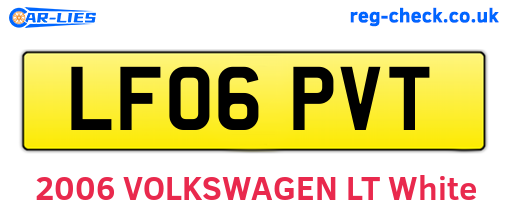 LF06PVT are the vehicle registration plates.