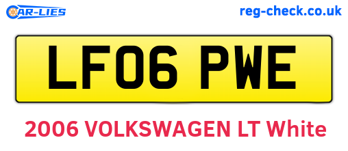 LF06PWE are the vehicle registration plates.