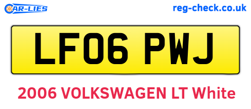 LF06PWJ are the vehicle registration plates.
