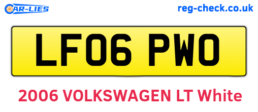 LF06PWO are the vehicle registration plates.