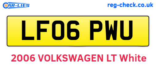 LF06PWU are the vehicle registration plates.