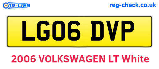 LG06DVP are the vehicle registration plates.