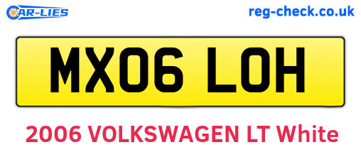 MX06LOH are the vehicle registration plates.