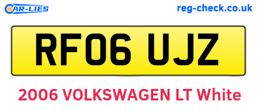 RF06UJZ are the vehicle registration plates.