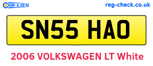 SN55HAO are the vehicle registration plates.
