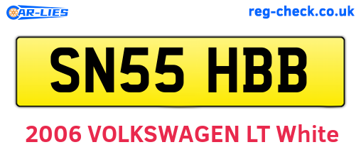 SN55HBB are the vehicle registration plates.