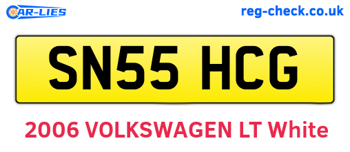 SN55HCG are the vehicle registration plates.