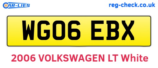 WG06EBX are the vehicle registration plates.
