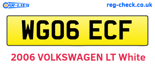 WG06ECF are the vehicle registration plates.