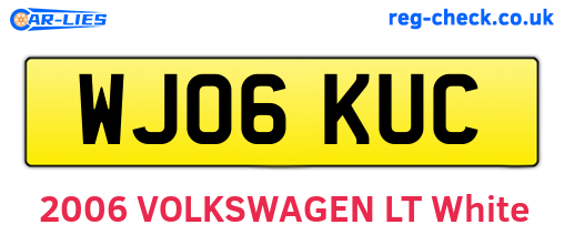 WJ06KUC are the vehicle registration plates.