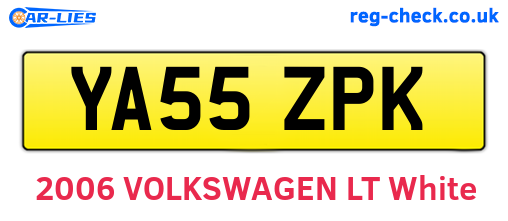 YA55ZPK are the vehicle registration plates.