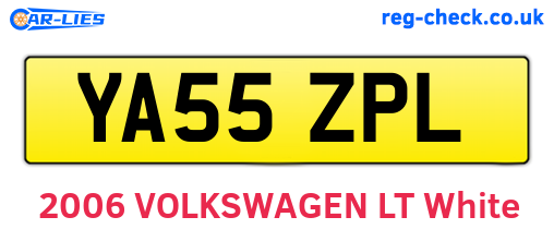 YA55ZPL are the vehicle registration plates.