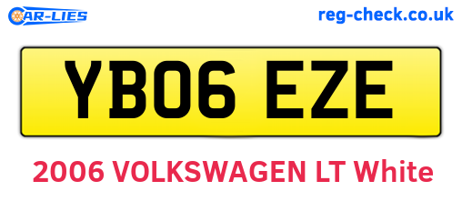 YB06EZE are the vehicle registration plates.