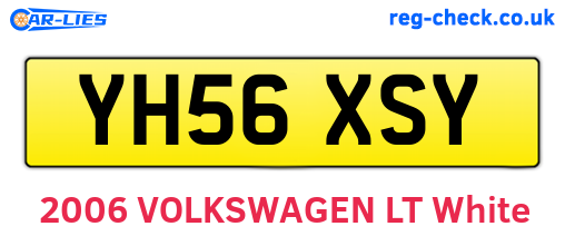 YH56XSY are the vehicle registration plates.