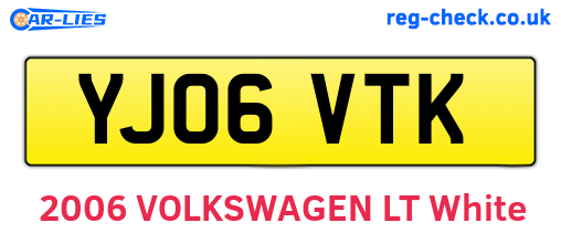 YJ06VTK are the vehicle registration plates.
