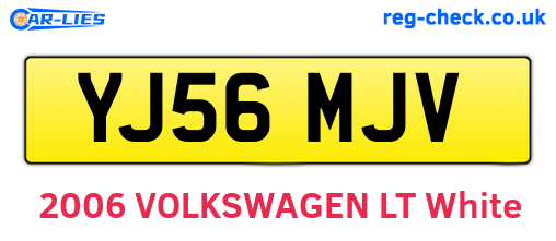 YJ56MJV are the vehicle registration plates.