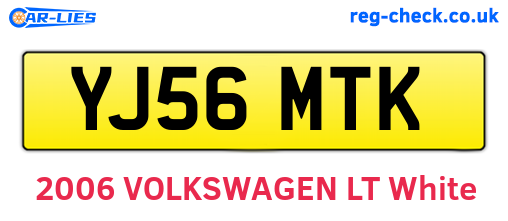 YJ56MTK are the vehicle registration plates.