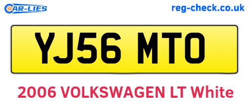 YJ56MTO are the vehicle registration plates.