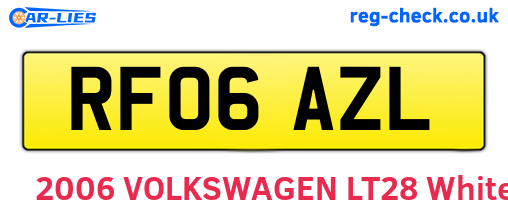 RF06AZL are the vehicle registration plates.