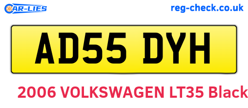 AD55DYH are the vehicle registration plates.