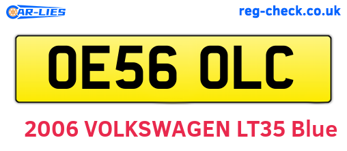 OE56OLC are the vehicle registration plates.
